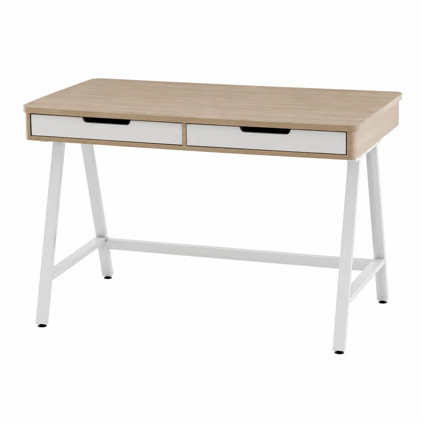 Scrivania in legno e acciaio con cassetti 120x60x75 cm