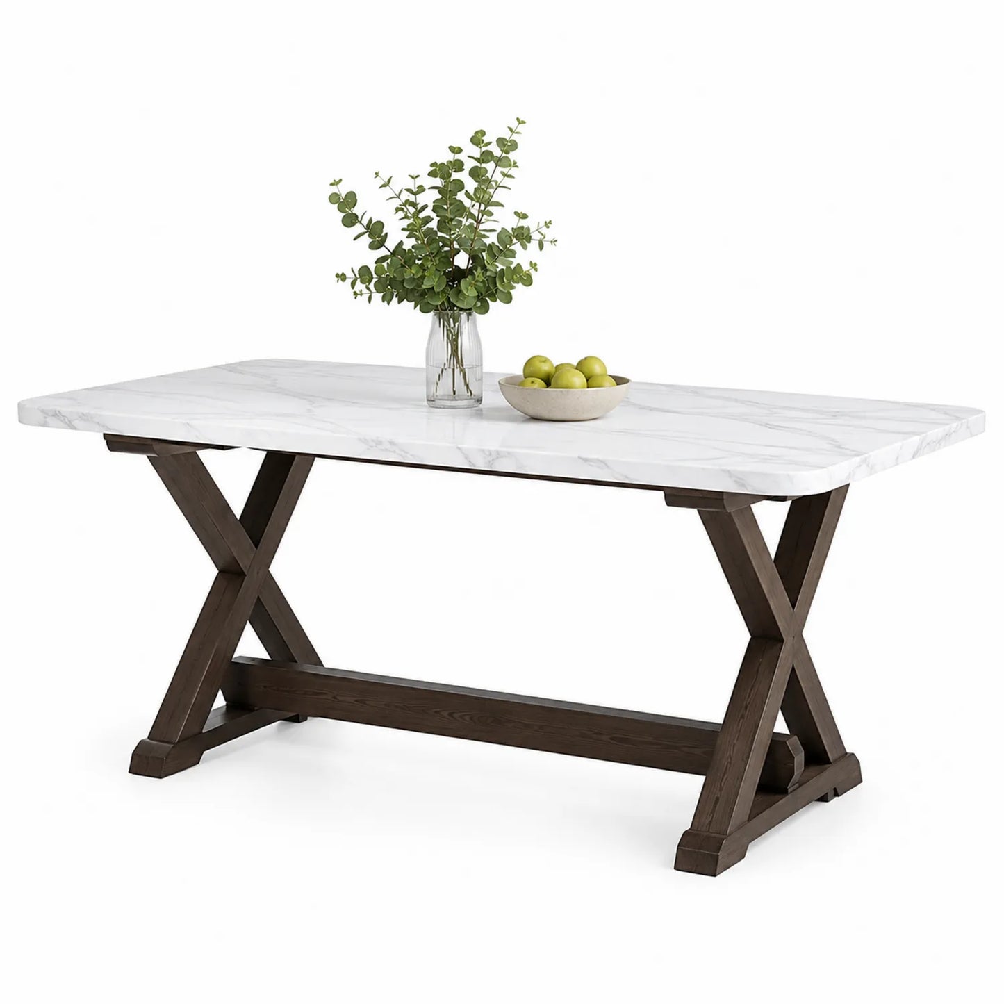 Tavolo da pranzo rettangolare marmo e legno massello
