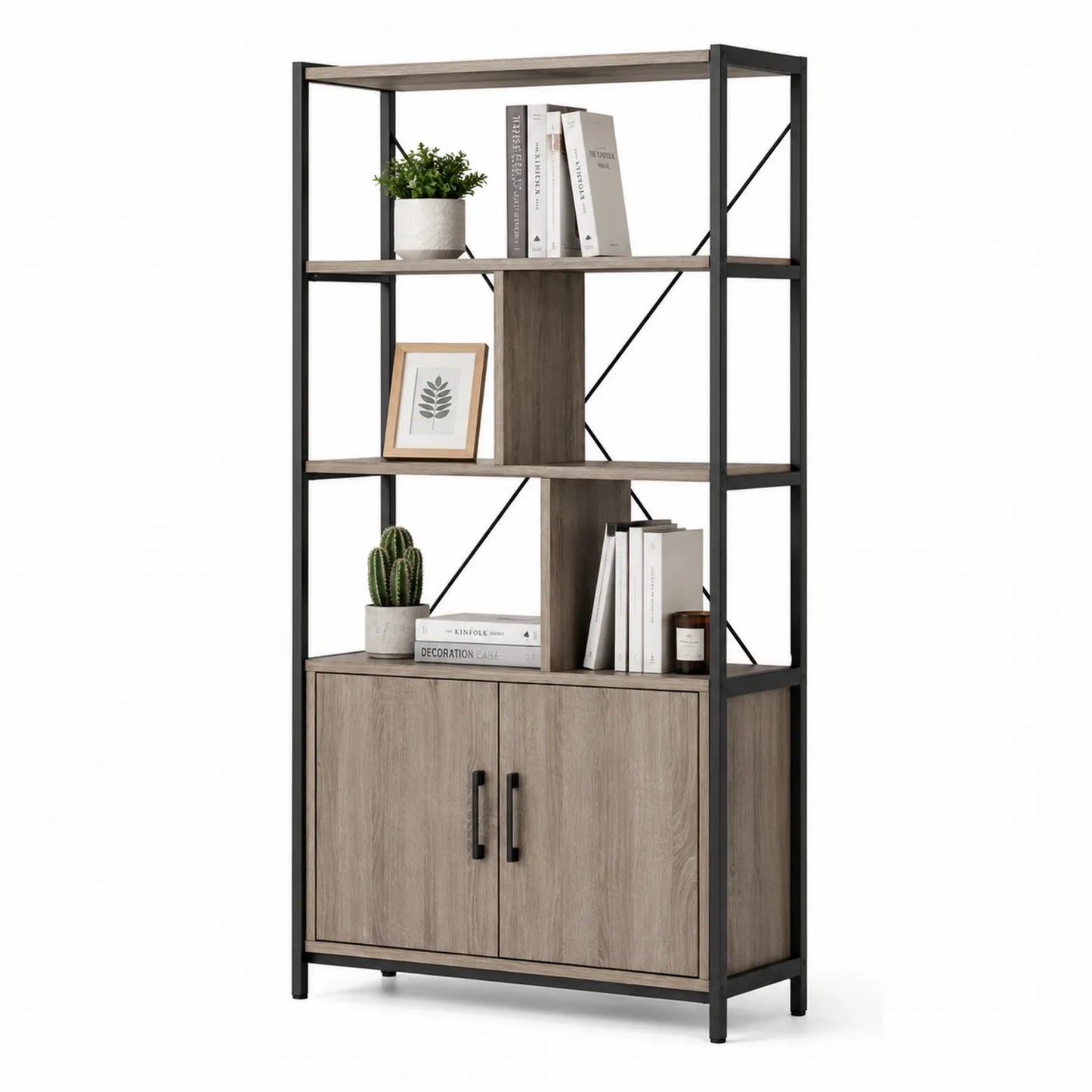 Libreria in metallo e legno composito 180x90x30 cm