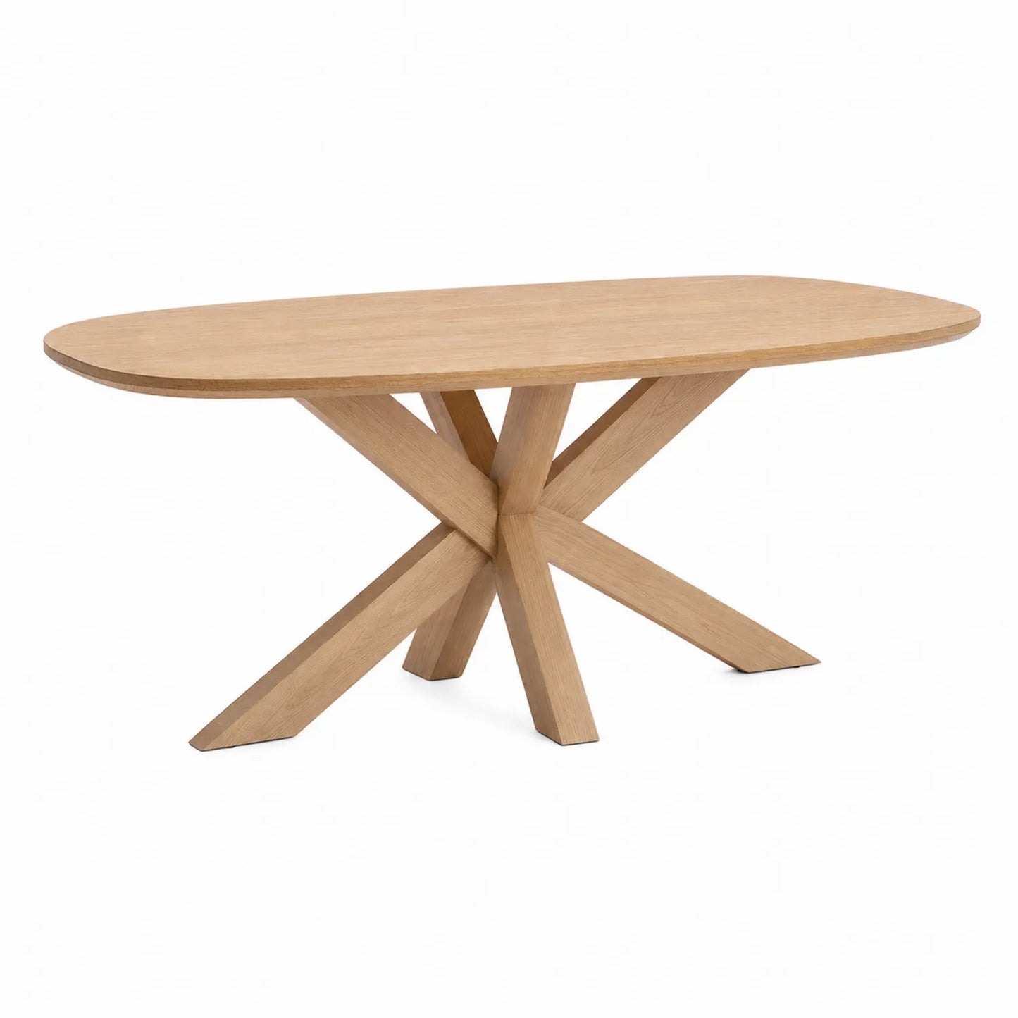 Tavolo da pranzo ovale in legno massello di rovere 180x90 cm