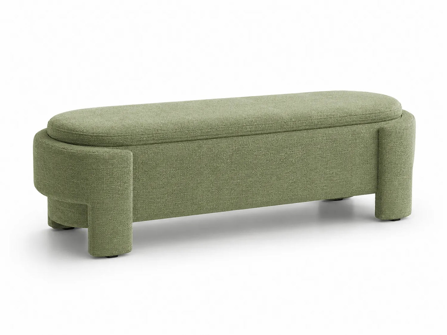 Panca in legno con rivestimento in tessuto in poliestere verde 160x40x45 cm
