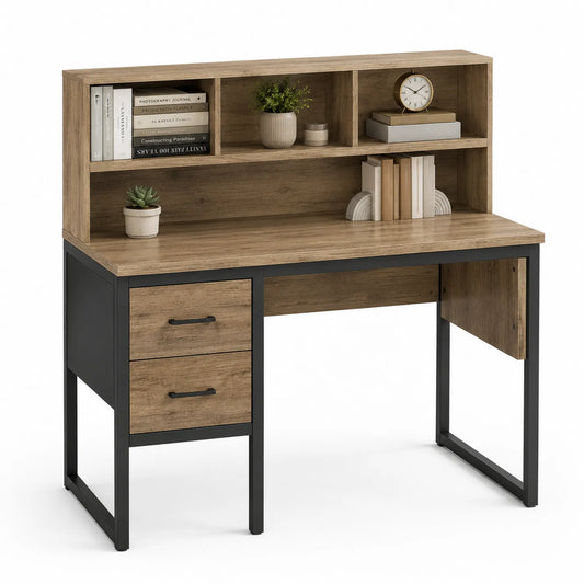 Scrivania in Legno e Metallo con Cassetti 120x60x123 cm