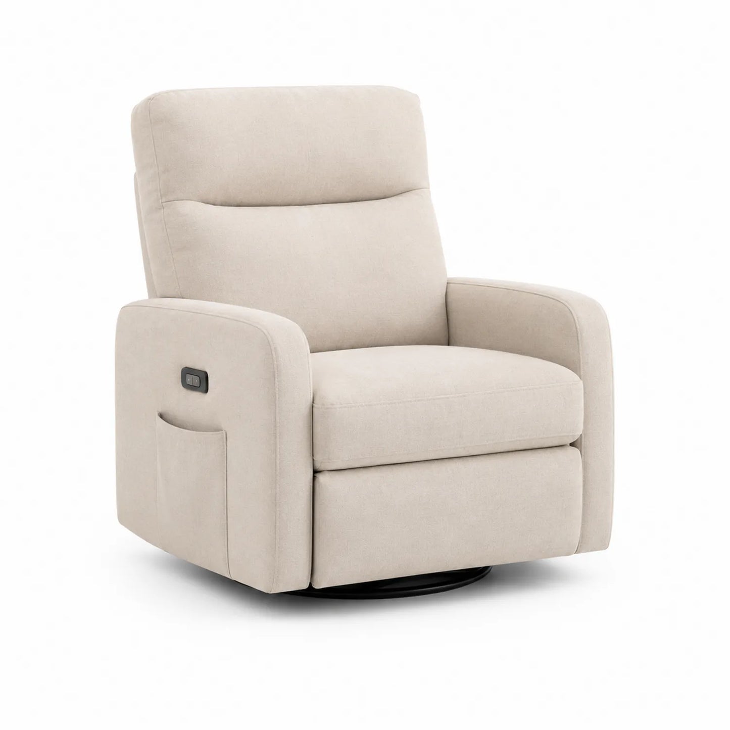 Poltrona reclinabile in tessuto poliestere beige con struttura in metallo