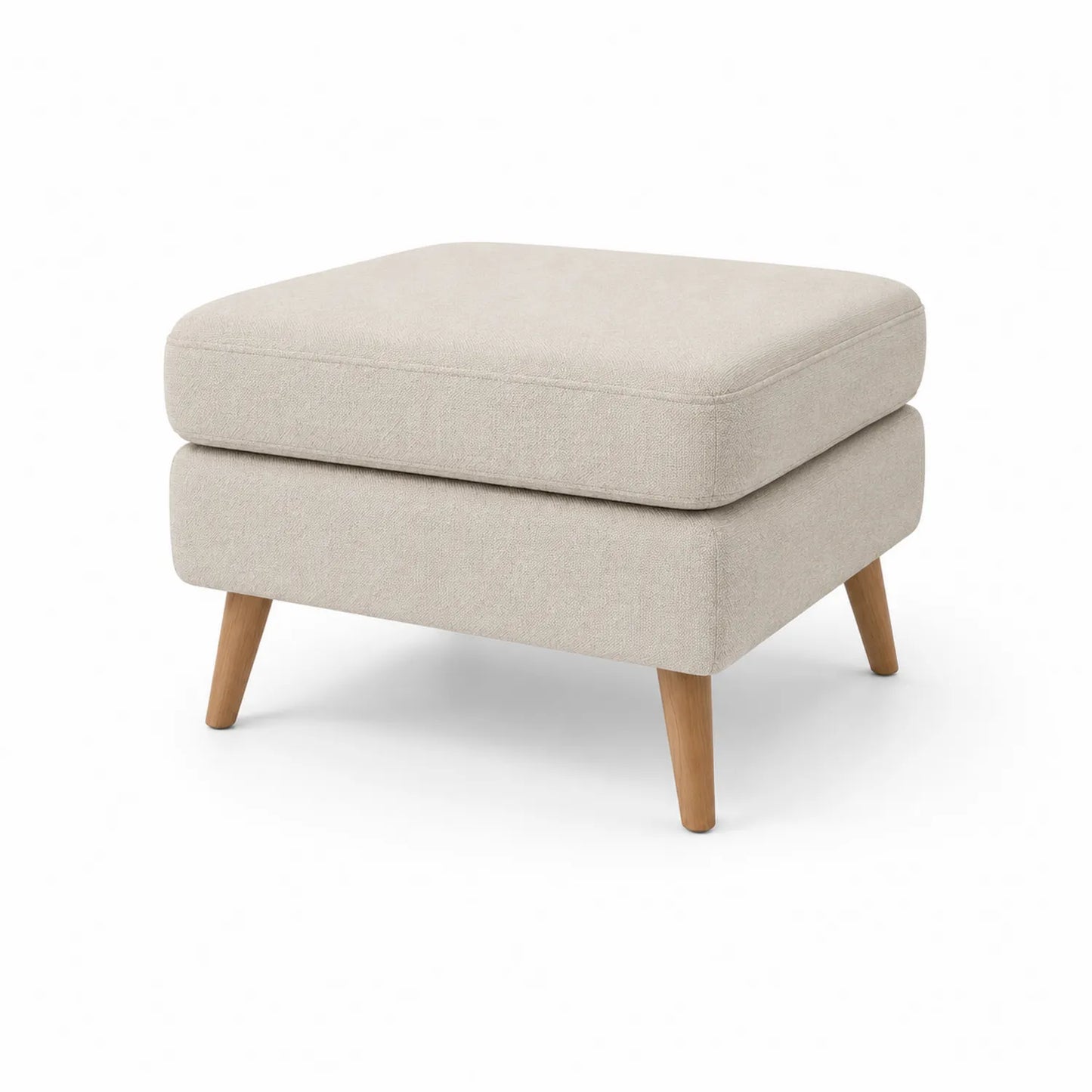 Pouf in tessuto con gambe in legno 60x40x45 cm