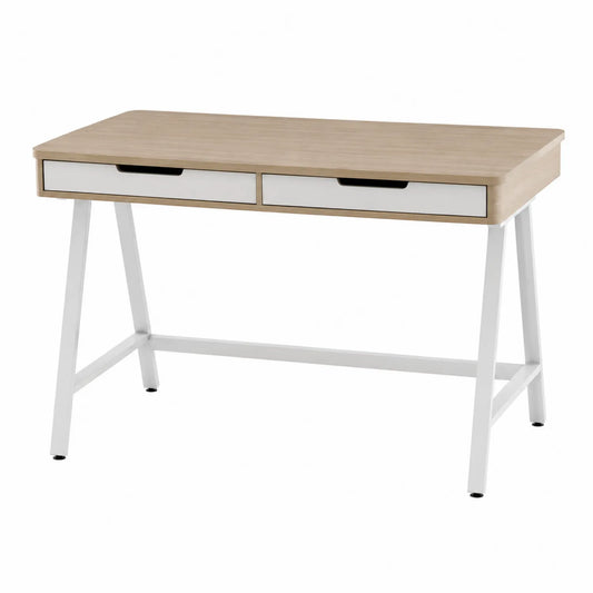 Scrivania in legno e acciaio con cassetti 120x60x75 cm