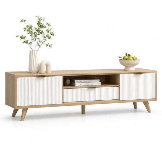 Mobile TV in Legno Compensato Bianco 150x40x50 cm