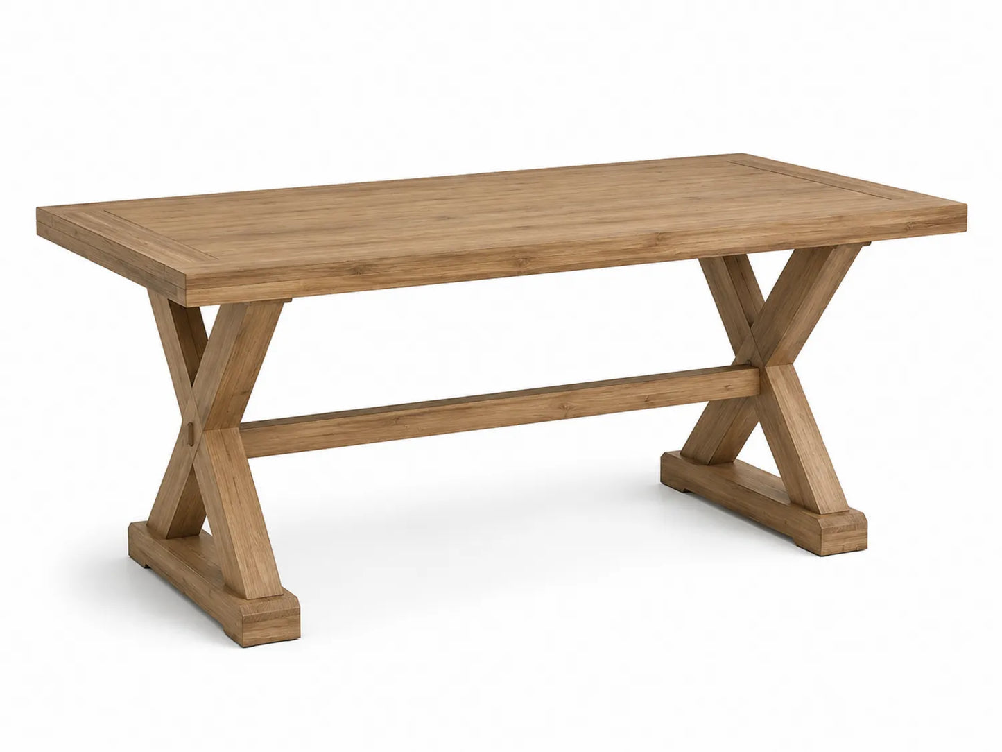 Tavolo da Pranzo Rettangolare in Legno Massello di Quercia