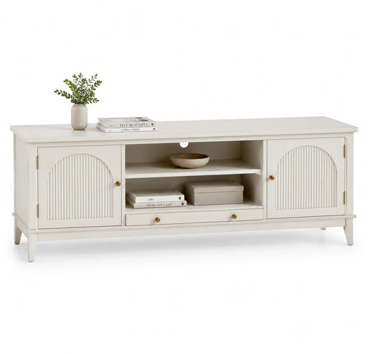 Mobile TV Legno MDF Bianco 2 Porte 1 Cassetto