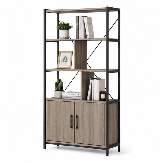 Libreria in metallo e legno composito 180x90x30 cm