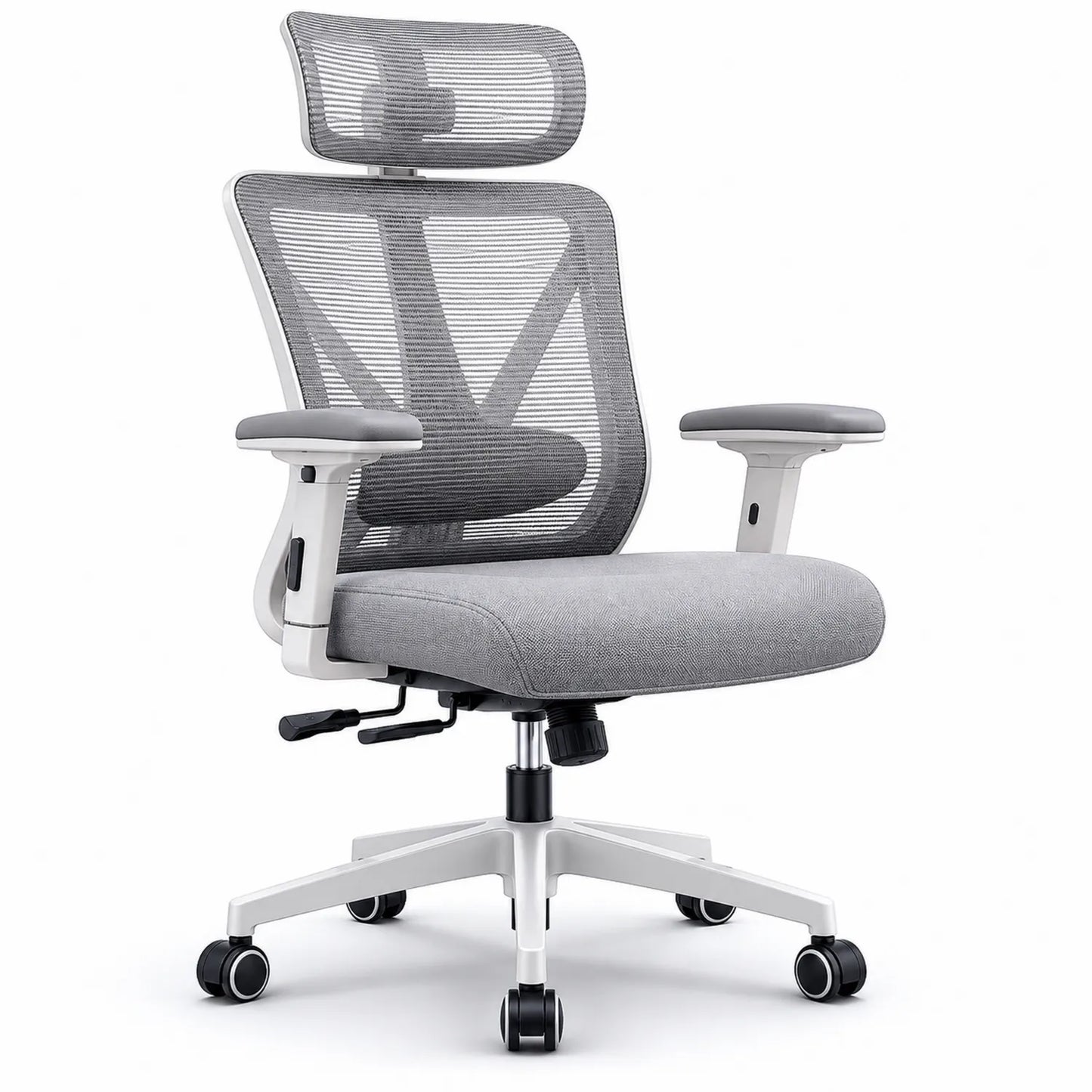 Sedia da Ufficio Ergonomica in Metallo e Rete Grigia