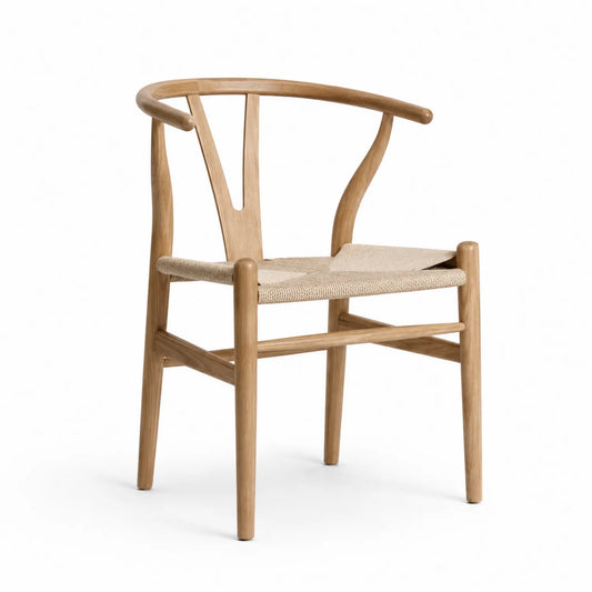 Sedia in rovere con seduta in corda, colore naturale