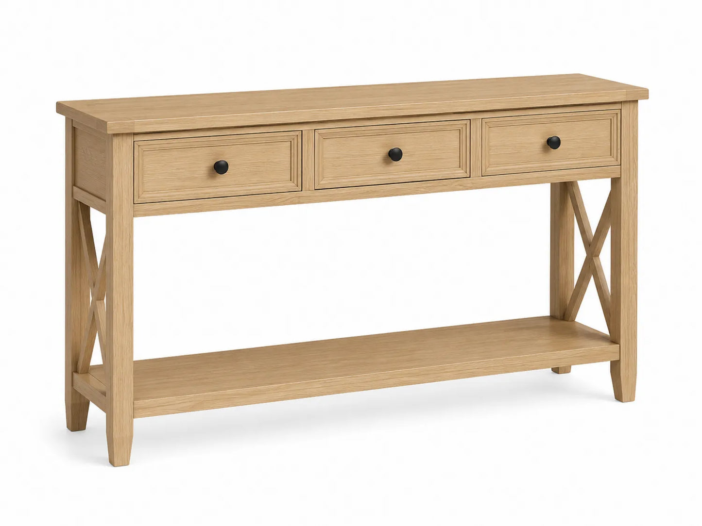 Consolle in Legno di Rovere con 3 Cassetti