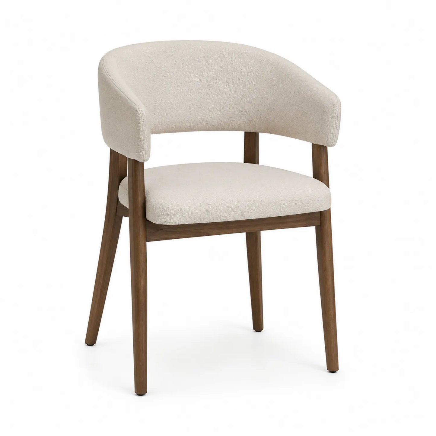 Sedia da pranzo in legno e tessuto beige