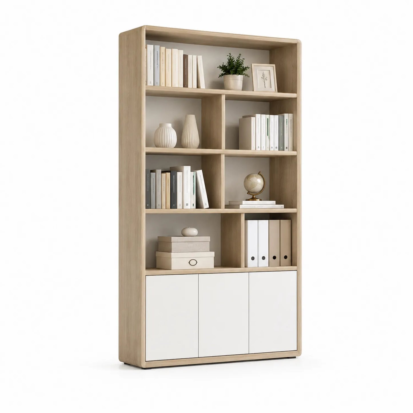 Libreria in Legno e MDF con Ripiani Bianchi, 180x90x30 cm