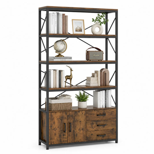 Libreria in Legno e Metallo con Armadietti