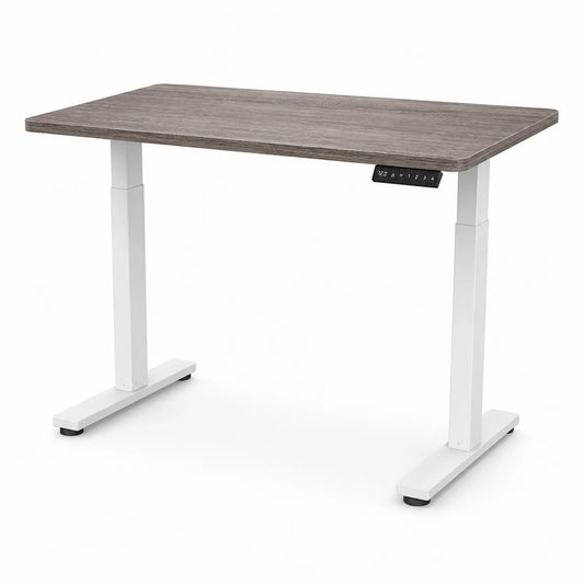 Scrivania regolabile elettrica in legno e metallo 120x60 cm