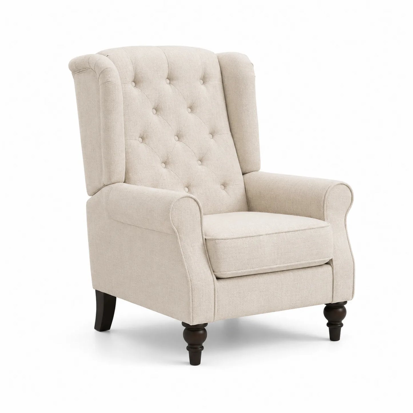 Poltrona in Lino con Gambe in Legno 85x90x105 cm