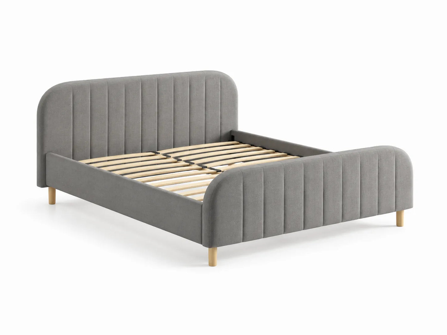 Letto in Tessuto Grigio 160x200 cm