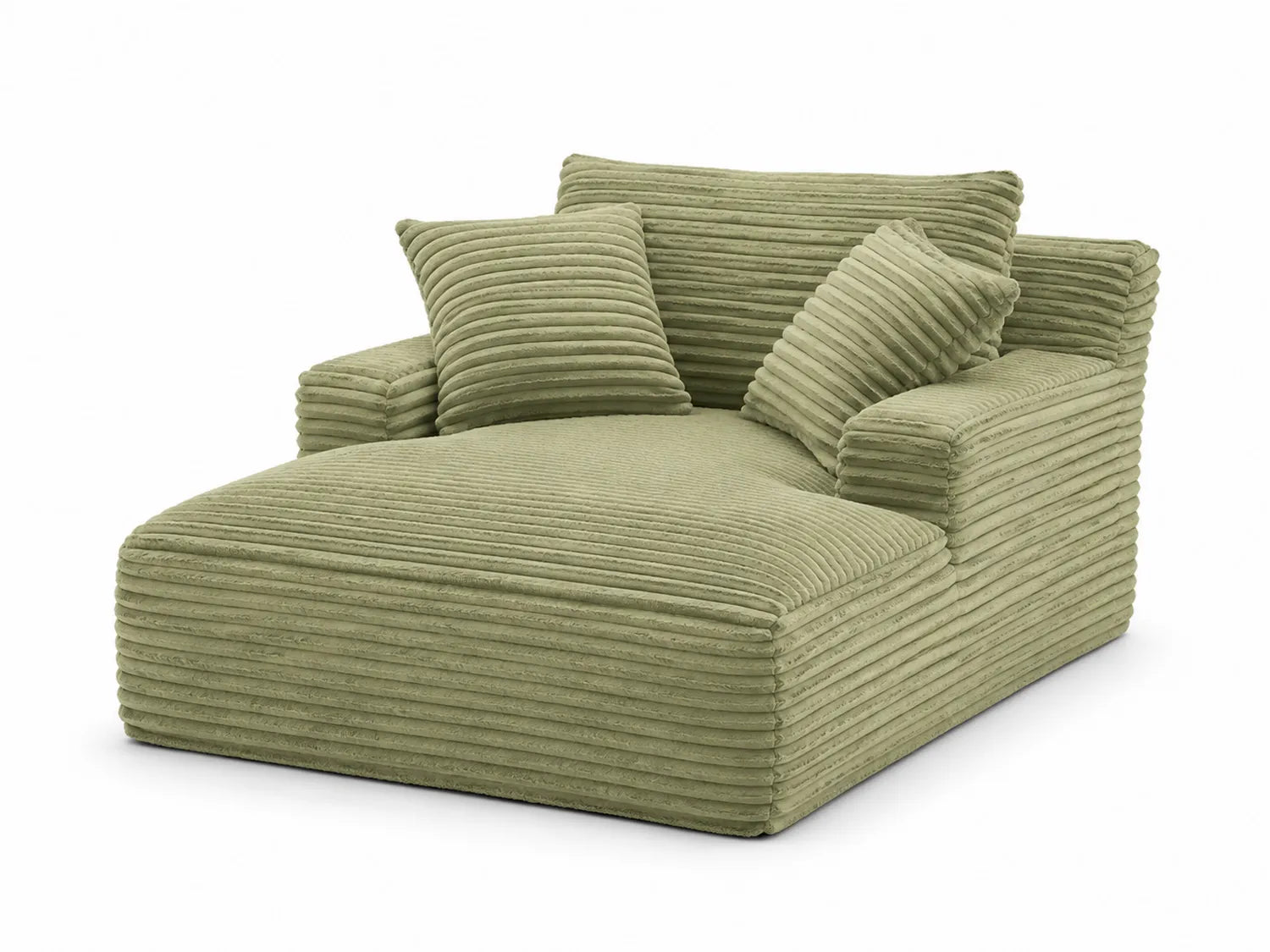 Chaise Longue in Tessuto a Coste Verde